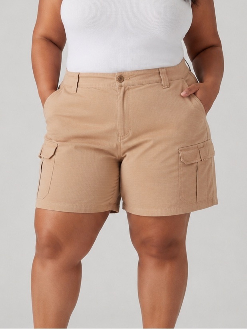 Tan Cargo Walking Shorts Size 3X
